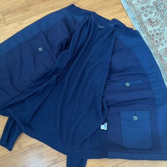PETER MILLAR SMITH HYBRID SEERSUCKER SWEATER JACKET MENS XXL Navy - Picture 8 of 12